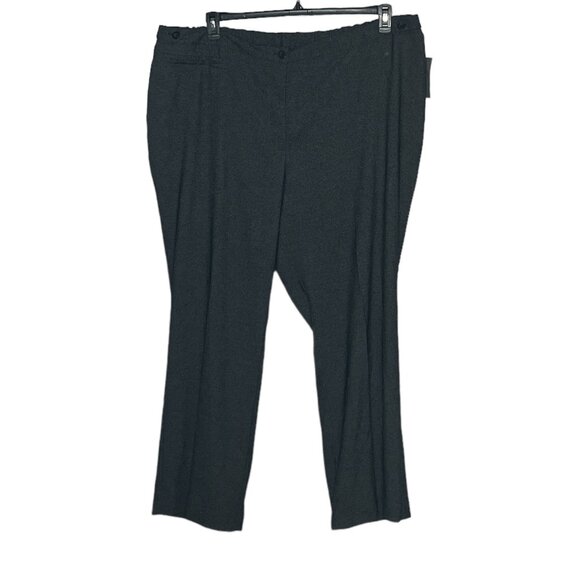 New Catherines 30W Black Gray Tweed Stretch Jayne Fit Dress Pants Work Plus‎ - Picture 1 of 3